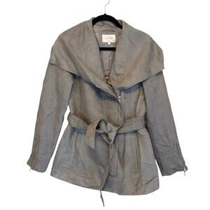 Laundry by Shelli Segal Faux Suede Moto Jacket Small Gray Asymmetrical Outdoor